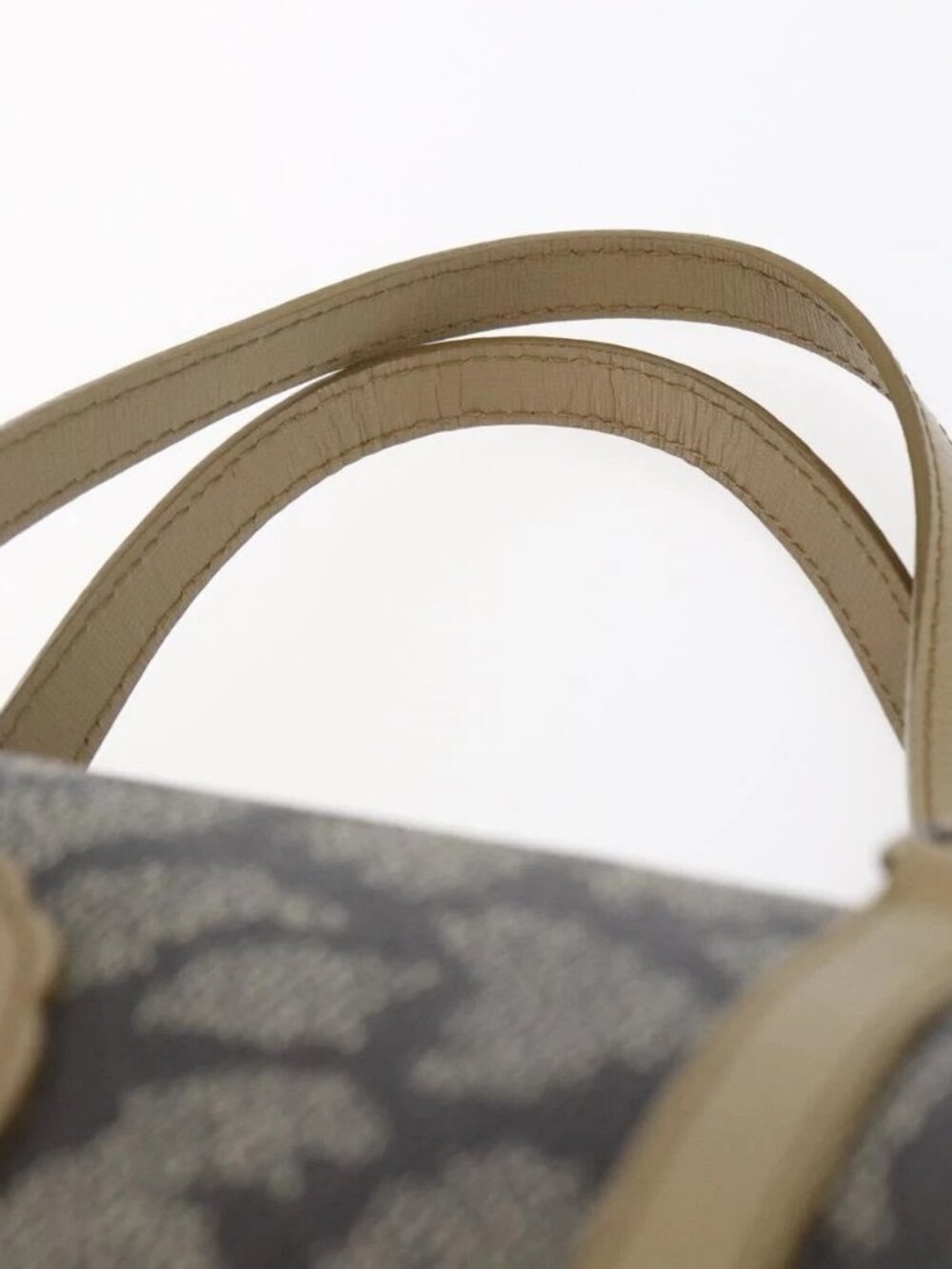 SAINT LAURENT Hand Bag PVC Canvas Gray Beige Auth fm4973 - Picture 9 of 16